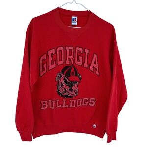 Vintage 90s Russell Athletic Georgia Bulldogs Red Crewneck Sweatshirt Mens Large